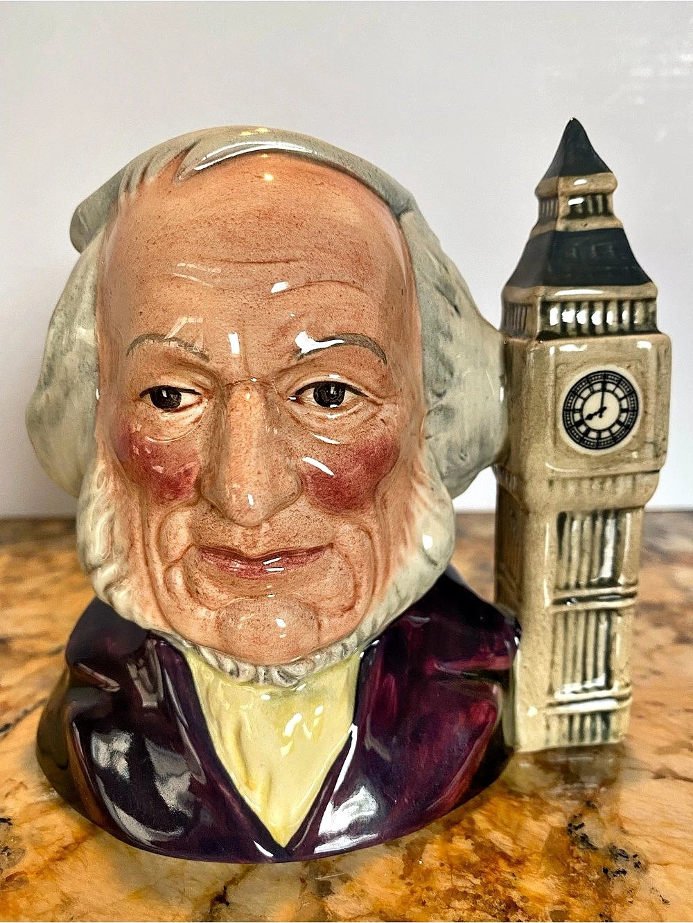 Royal Doulton Winston Churchill Character Jug with Big Ben Handle Big Ben Handle